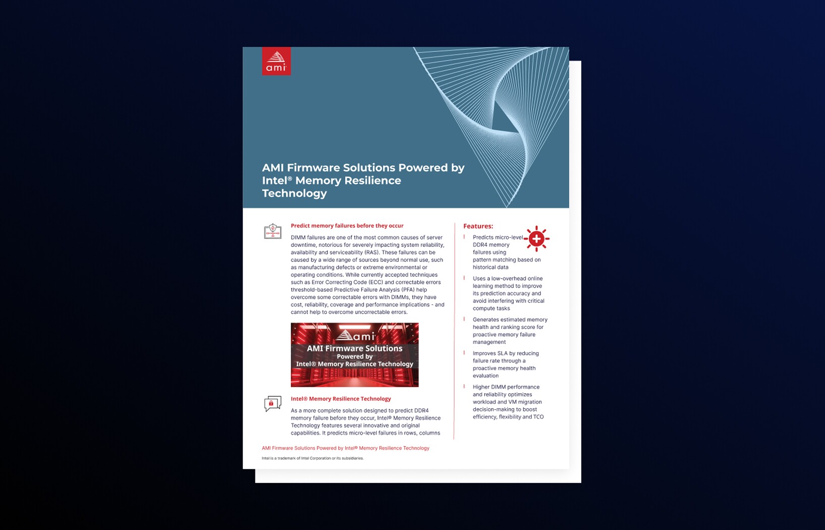 AMI Firmware Solutions for Intel Memory Resilience Technology - AMI