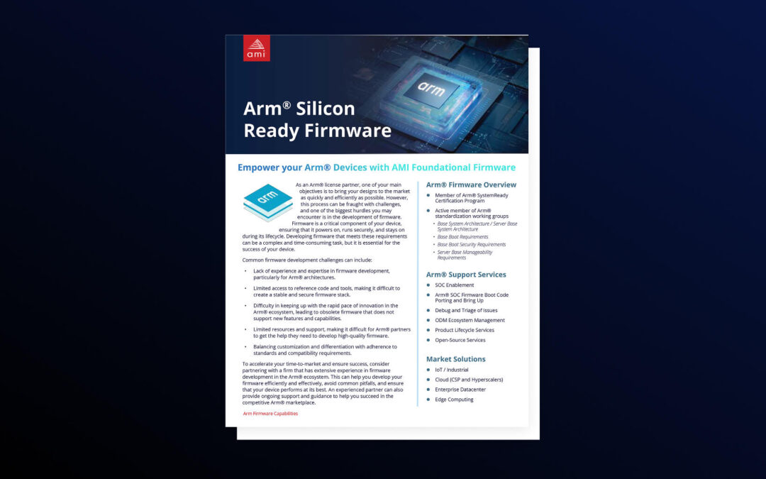 Arm® Silicon Ready Firmware Solutions Brief