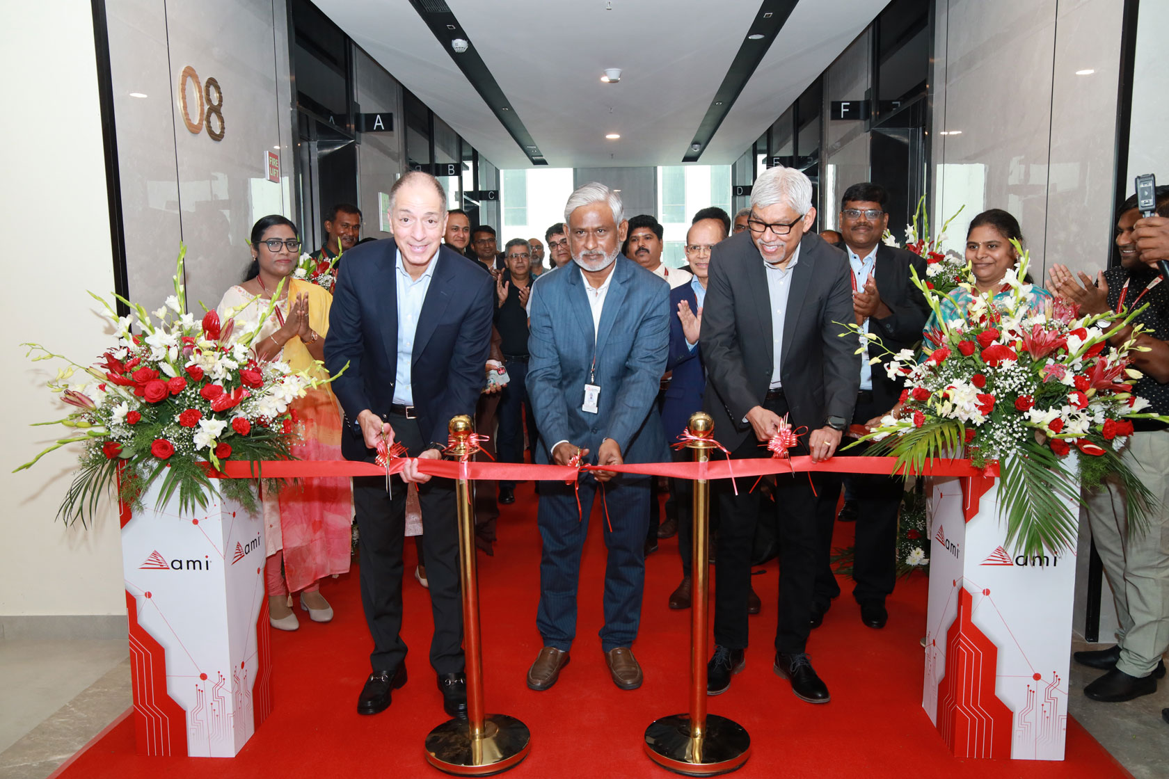 Ribbon cutting at new AMI Chennai office